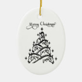 Black & White Horse Tree Ornament  (Voorkant)