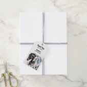 Black & White Horses in Waterverf Event Hartelijk  Cadeaulabel (Met Touw)