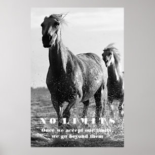 Black White Horses Motivatie zonder grenzen Artwor Poster