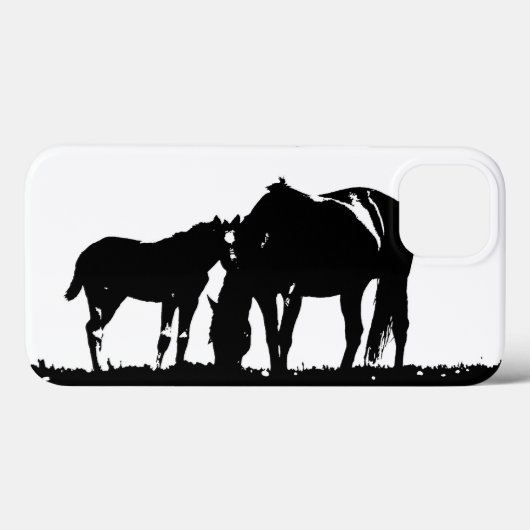 Black White Horses Silhouette Case-Mate iPhone Case (Achterkant (horizontaal))