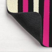 Black White Hot Pink Stripes Cool Simple Pattern Muismat (Hoek)