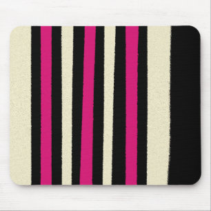 Black White Hot Pink Stripes Cool Simple Pattern Muismat
