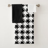 Black White Houndstooth Bad Handdoek (Insitu)