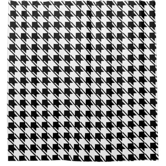Black White Houndstooth Douchegordijn (Voorkant)