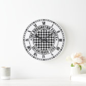 Black & White Houndstooth Familienaam Datum Est Grote Klok (Huis)