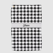 Black White Houndstooth Golfhanddoek (Voorkant)