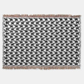 Black White Houndstooth met honden Drow Blanket Deken (Voorkant)