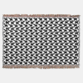 Black White Houndstooth met honden Drow Blanket Deken