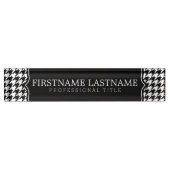 Black White Houndstooth Pattern - Aangepaste naam  Naambordje (Voorkant)