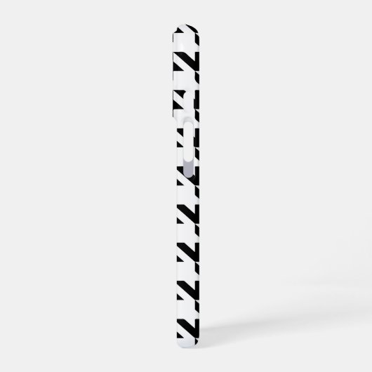 Black White Houndstooth Pattern iPhone 16 Hoesje (Linkerkant)