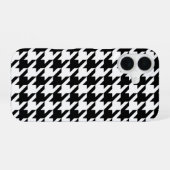 Black White Houndstooth Pattern iPhone 16 Hoesje (Achterkant horizontaal)