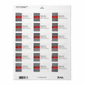 Black White Houndstooth Red Name Monogram Etiket (Full Sheet)