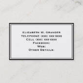 Black White Houndstooth Red Name Monogram Visitekaartje (Achterkant)