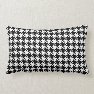 Black White Houndstooth Trendy Checkered Kussen