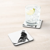 Black White Howling Wolf Bier Onderzetter (Rechterzijde)