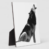 Black White Howling Wolf Fotoplaat (Zijkant)