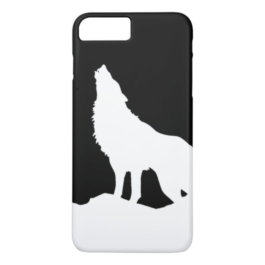 Black & White Howling Wolf Silhouette Case-Mate iPhone Case (Achterkant)