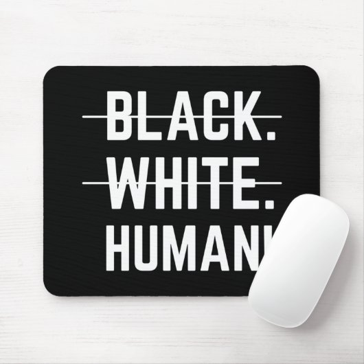Black White Human Muismat (Met muis)