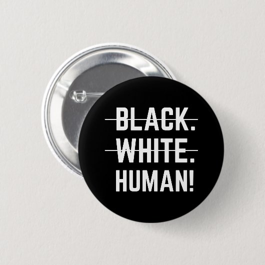 Black White Human Ronde Button 5,7 Cm (Voorkant /achterkant)
