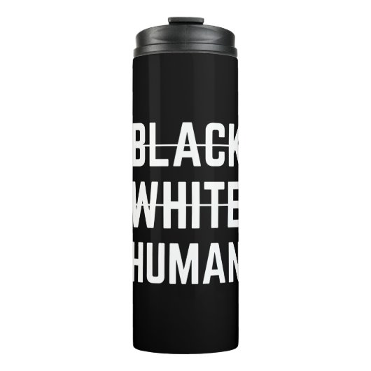 Black White Human Thermosbeker (Voorkant)