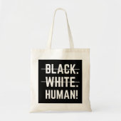 Black White Human Tote Bag (Voorkant)