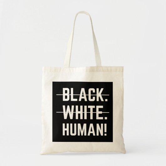 Black White Human Tote Bag (Voorkant)