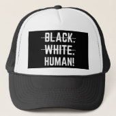Black White Human Trucker Pet (Voorkant)