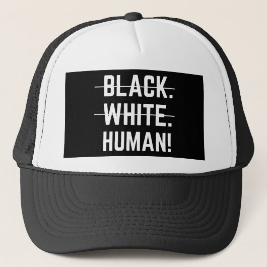 Black White Human Trucker Pet (Voorkant)