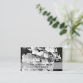 Black White Hydrangea Floral Visitekaartje (Staand voorkant)