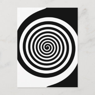 Black & White Hypnotic Spiral Briefkaart