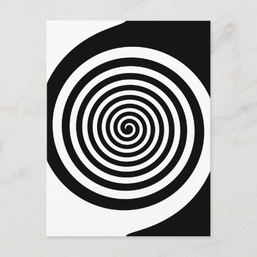 Black & White Hypnotic Spiral Briefkaart (Voorkant)