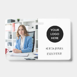 Black White ID Kaart Company Employee Badge Modern