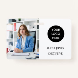 Black White ID Kaart Company Employee Badge Modern