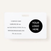 Black White ID Kaart Company Employee Badge Modern (Achterkant)