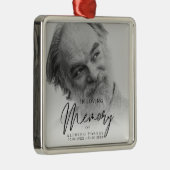 Black & White In Loving Memory Funeral Metalen Ornament (Rechts)