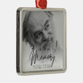 Black & White In Loving Memory Funeral  Metalen Ornament (Rechts)