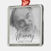 Black & White In Loving Memory Funeral  Metalen Ornament (Links)