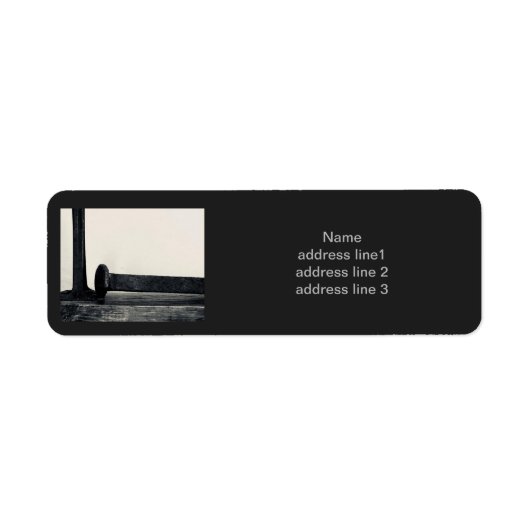 Black White Industrial Return-labels Etiket (Voorkant)