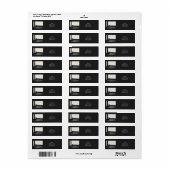 Black White Industrial Return-labels Etiket (Full Sheet)
