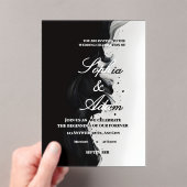 Black & White Ink Art Wedding Invitation Acryl Uitnodigingen (Insitu (Draagbaar))