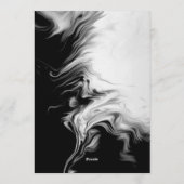 Black & White Ink Art Wedding Invitation Kaart (Achterkant)