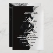 Black & White Ink Art Wedding Invitation Kaart (Voorkant / Achterkant)