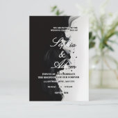 Black & White Ink Art Wedding Invitation RSVP Kaartje (Staand voorkant)