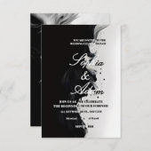 Black & White Ink Art Wedding Invitation RSVP Kaartje (Voorkant / Achterkant)