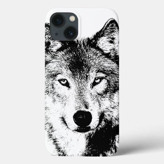 Black White Ink Artwork Wolf Case-Mate iPhone Case (Achterkant)