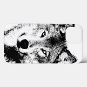 Black White Ink Artwork Wolf Case-Mate iPhone Case (Achterkant (horizontaal))