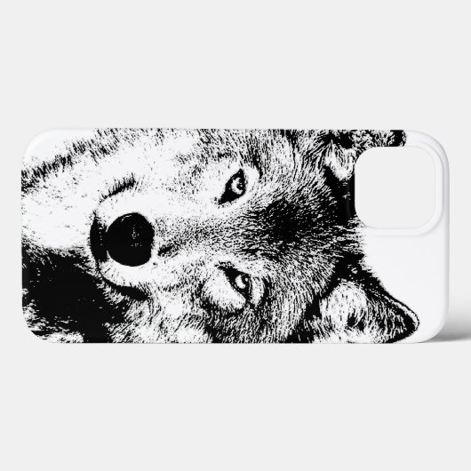 Black White Ink Artwork Wolf Case-Mate iPhone Case (Achterkant (horizontaal))