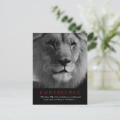 Black White Inspirerend Confidential Lion Briefkaart (Staand voorkant)