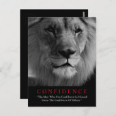 Black White Inspirerend Confidential Lion Briefkaart (Voorkant / Achterkant)