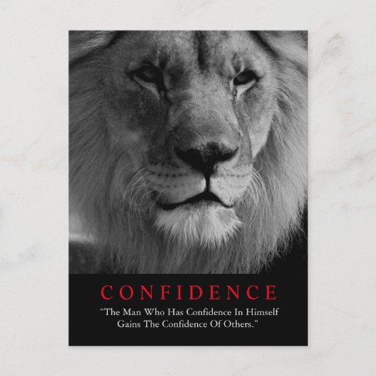 Black White Inspirerend Confidential Lion Briefkaart (Voorkant)